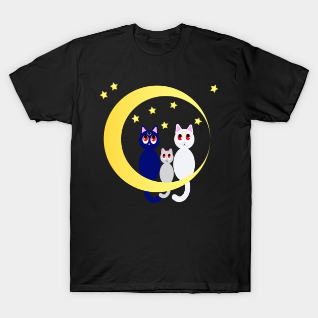 Moon Kitties T-Shirt by TrotLoeil
